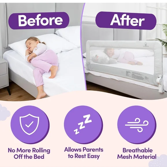 ComfyBumpy Grey Bed Rails - Picture 3 of 15